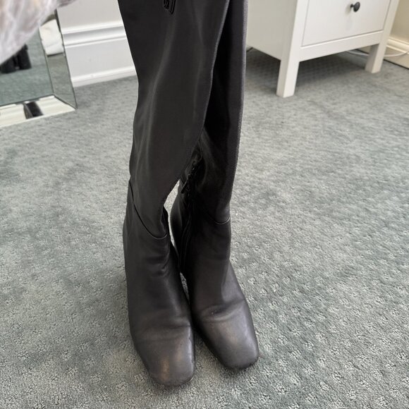 Sam Edelman Black Knee-High Boots – Size 9, Classic Square Toe - Picture 2 of 8